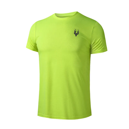 Men's Running T-Shirt Summer Sport Tops Tee Jersey Male Football Clothing Quick Dry Tshirt Gym Fitness Workout T Shirt Men